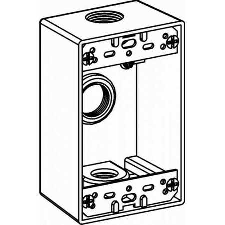 TEDDICO BWF Electrical Box, 18.3 cu in, Outlet Box, 1 Gang, Die Cast Metal, Rectangular B-5WV